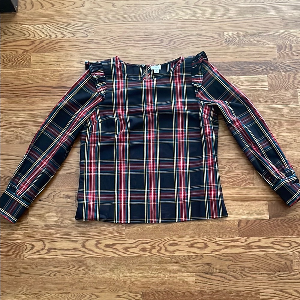 J. Crew Tartan Blouse